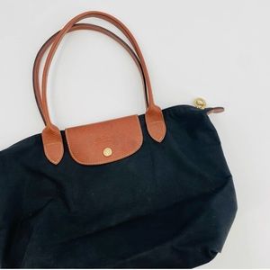Longchamp Black Le Pliage Shopping Tote